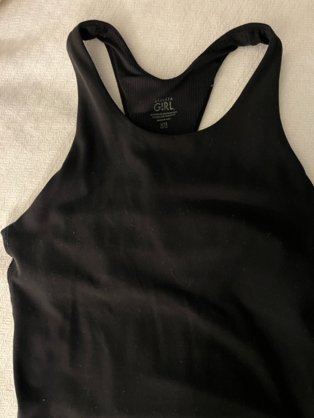 Athleta Black High-Neck Racerback Crop Tank Top